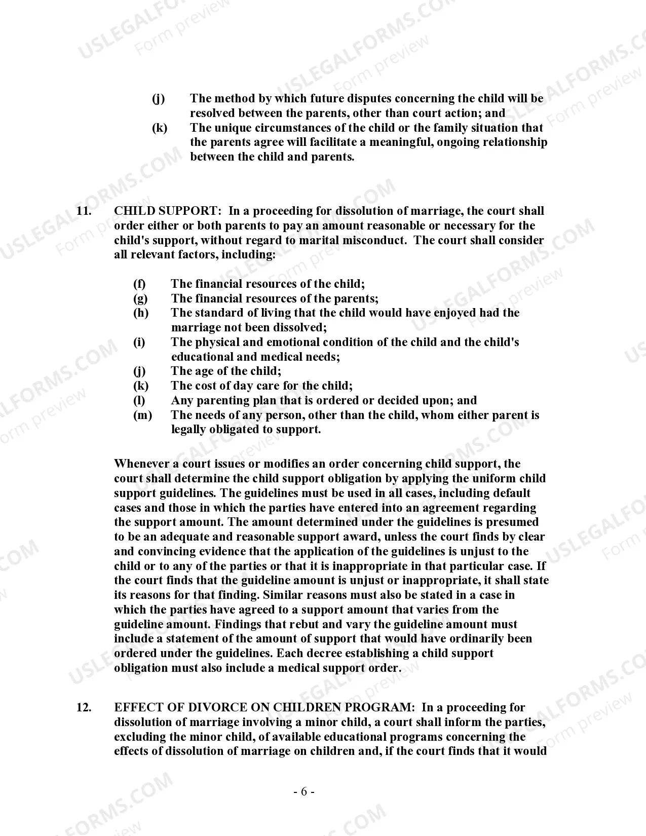 Preview Montana No-Fault Agreed Uncontested Divorce Package for Dissolution of Marriage for people with Minor Children
