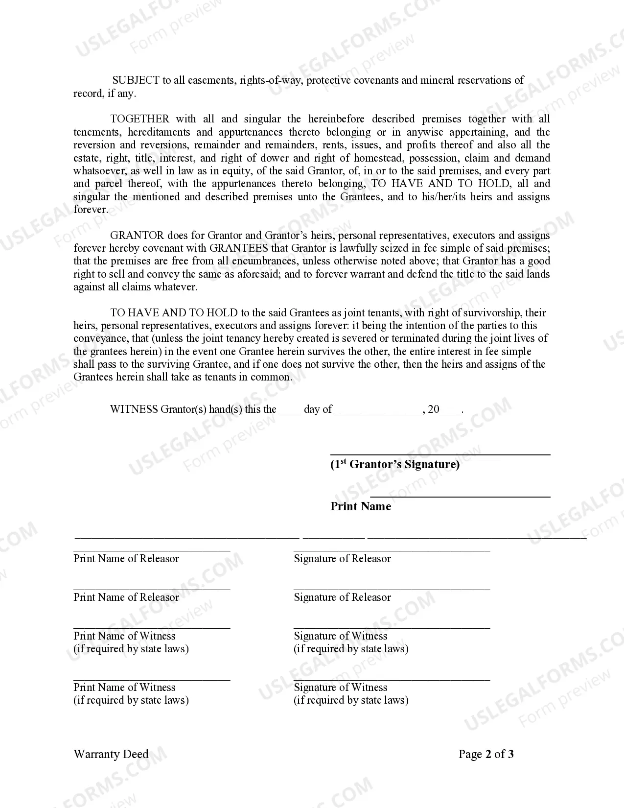 Preview Warranty Deed from Individual to Husband and Wife