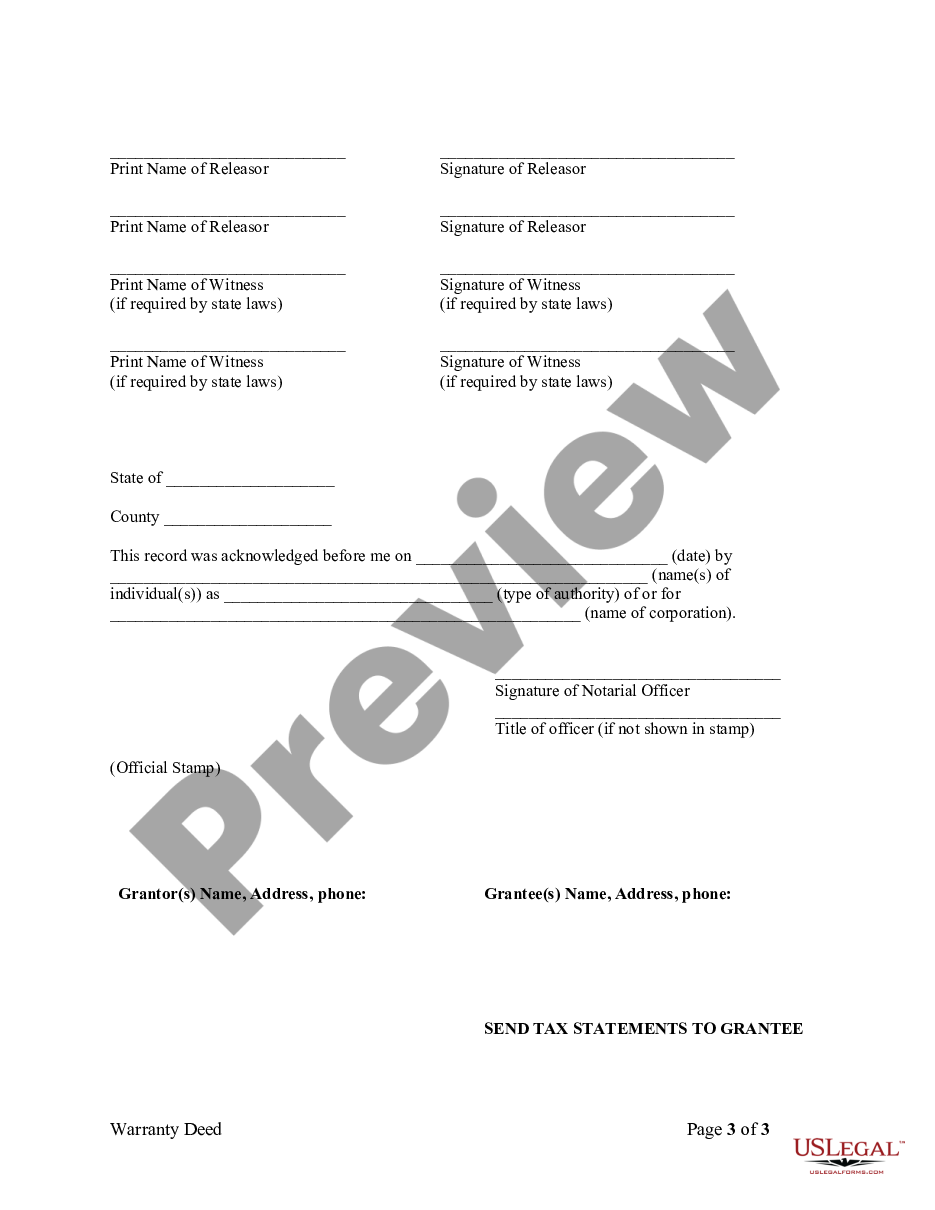 page 2 Warranty Deed from Corporation to Husband and Wife preview