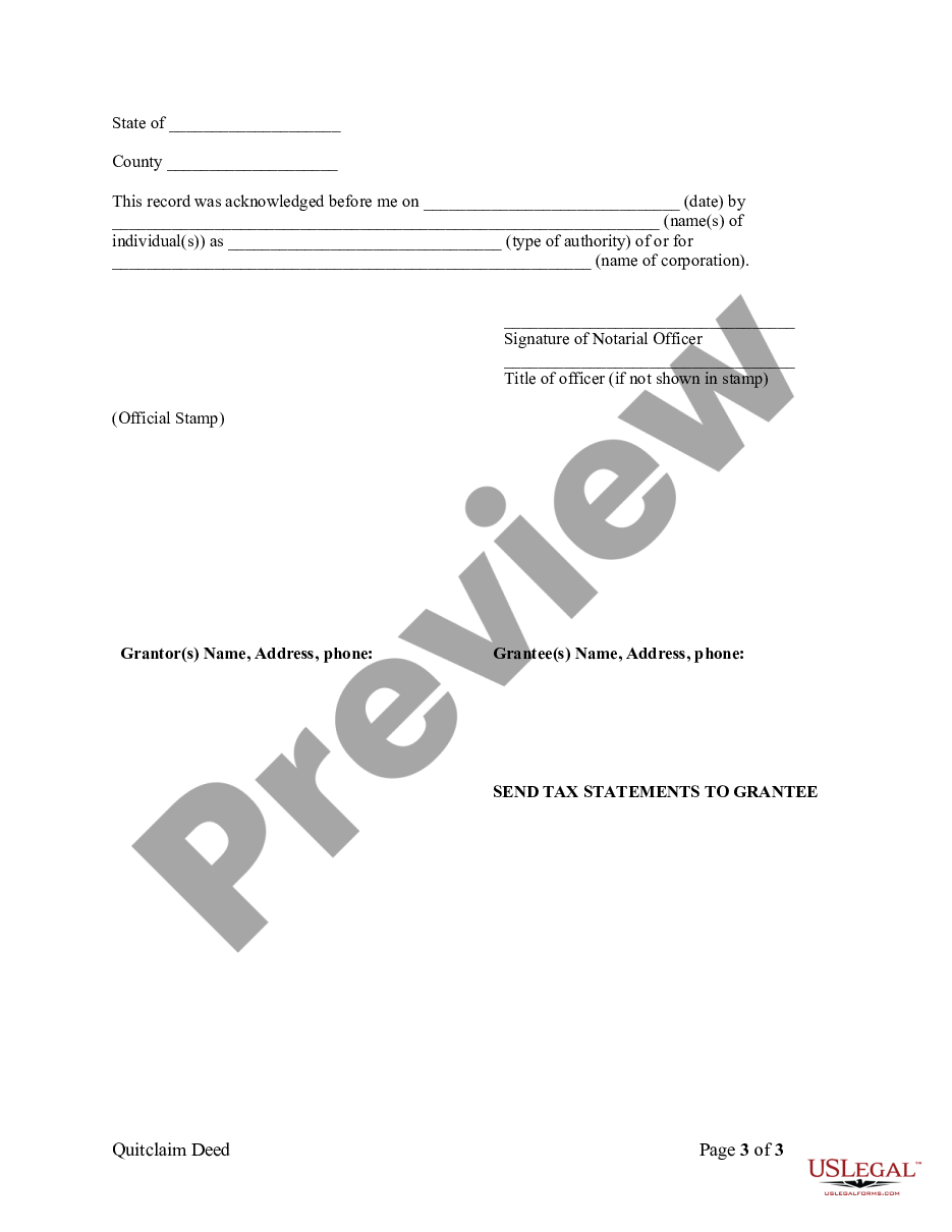 page 2 Quitclaim Deed from Corporation to Individual preview