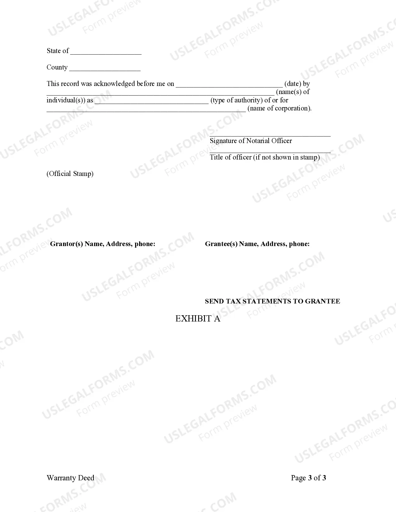 Preview Warranty Deed from Corporation to Individual
