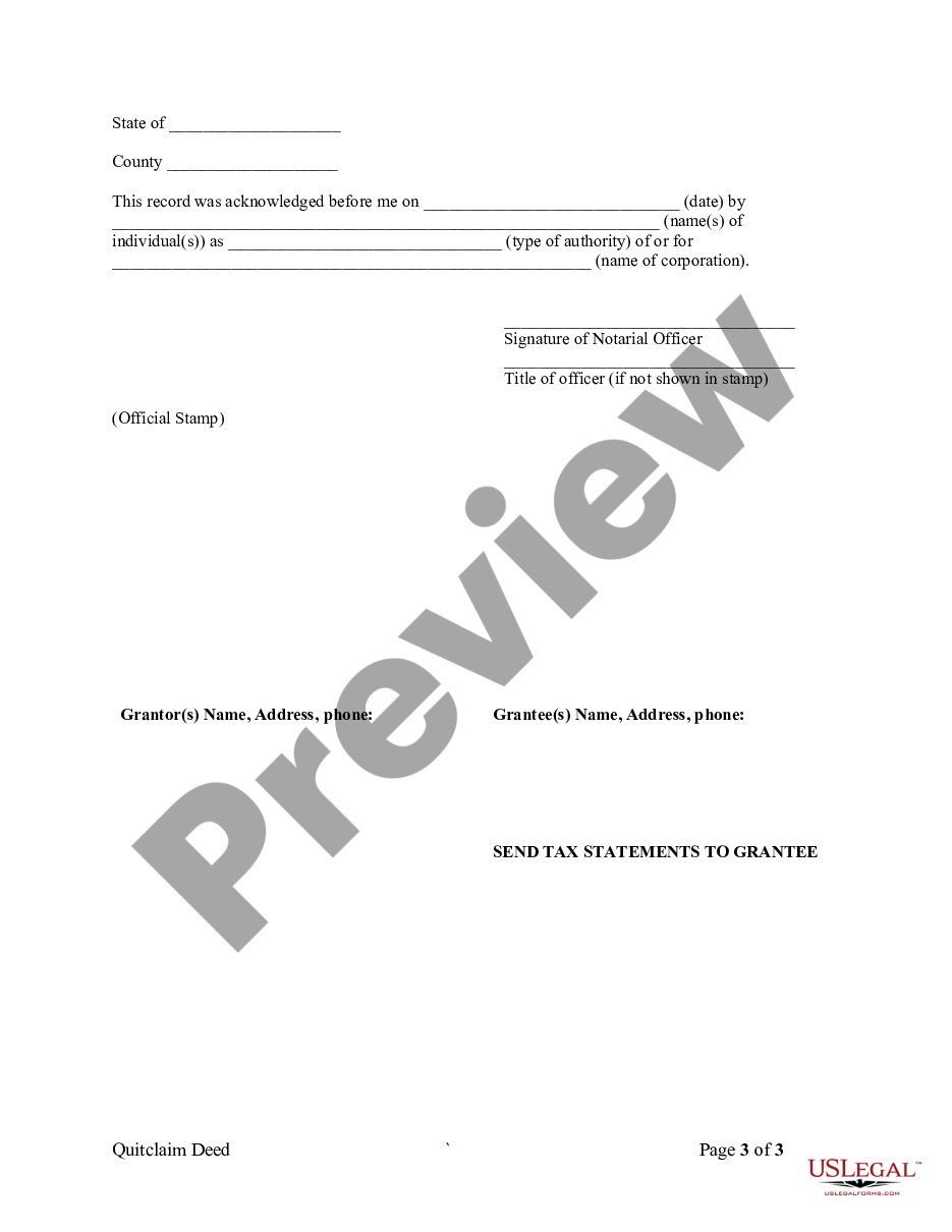page 2 Quitclaim Deed from Corporation to LLC preview