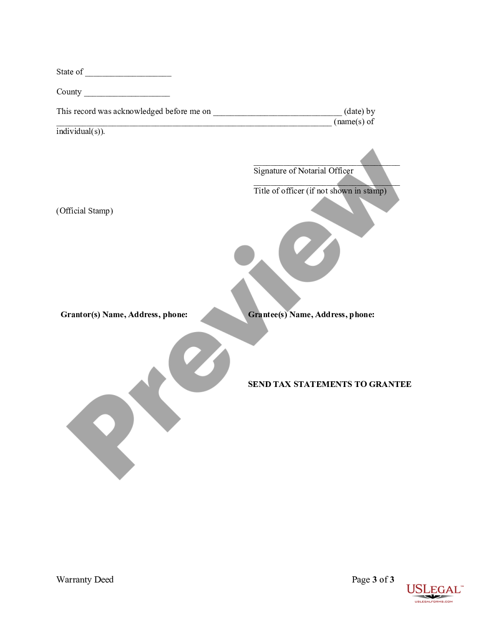 page 2 Warranty Deed from Individual to a Trust preview