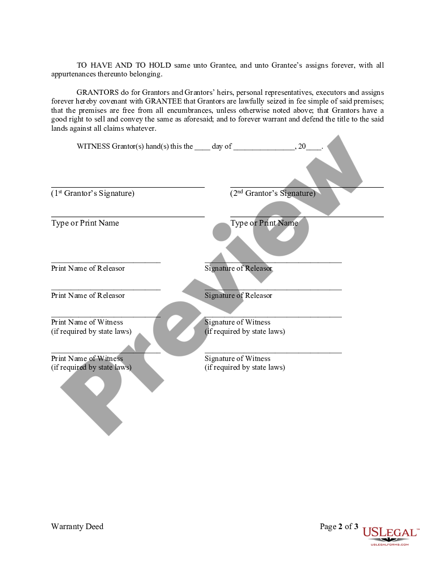 Montana Warranty Deed From Husband And Wife To A Trust Us Legal Forms 2301