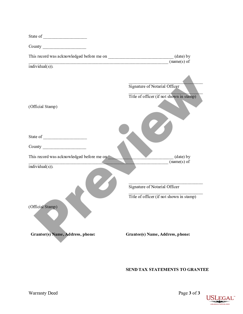 page 2 Warranty Deed from Husband and Wife to a Trust preview