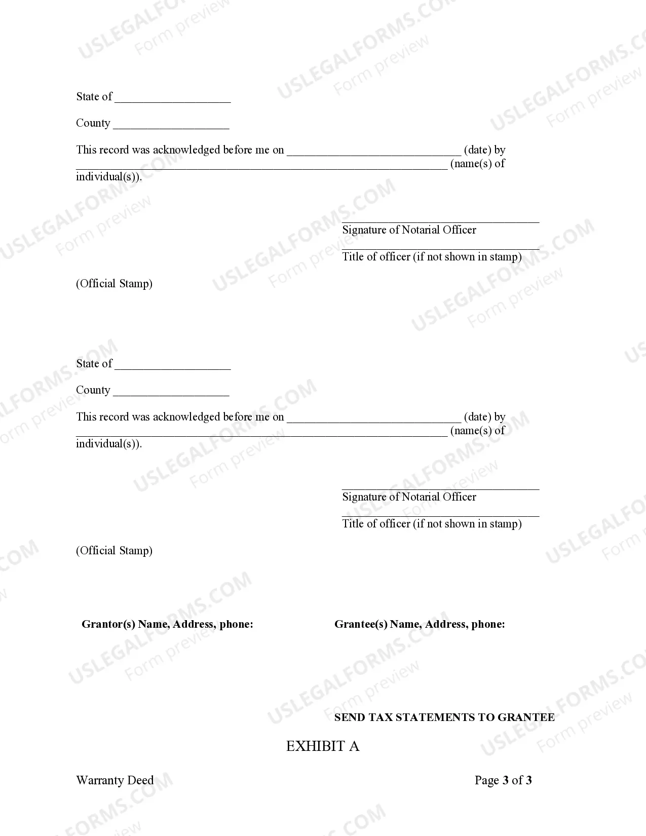Preview Warranty Deed from Husband and Wife to a Trust