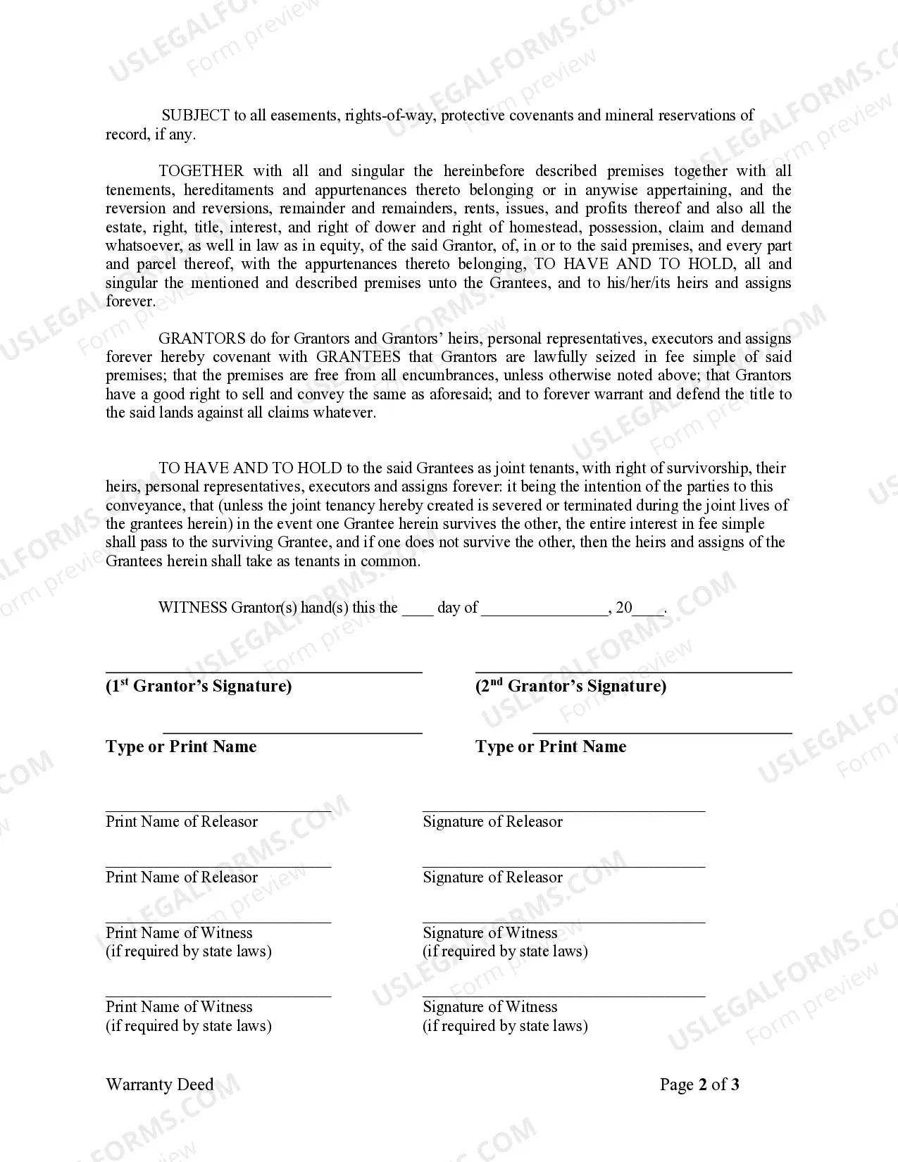 Preview Warranty Deed from Husband and Wife to Husband and Wife