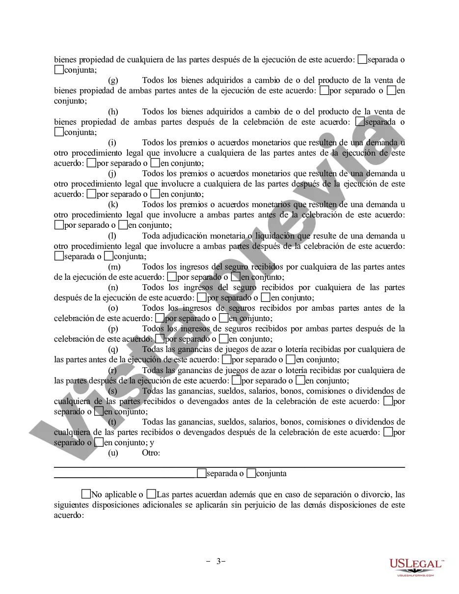 Preview Acuerdo de propiedad posnupcial - Montana