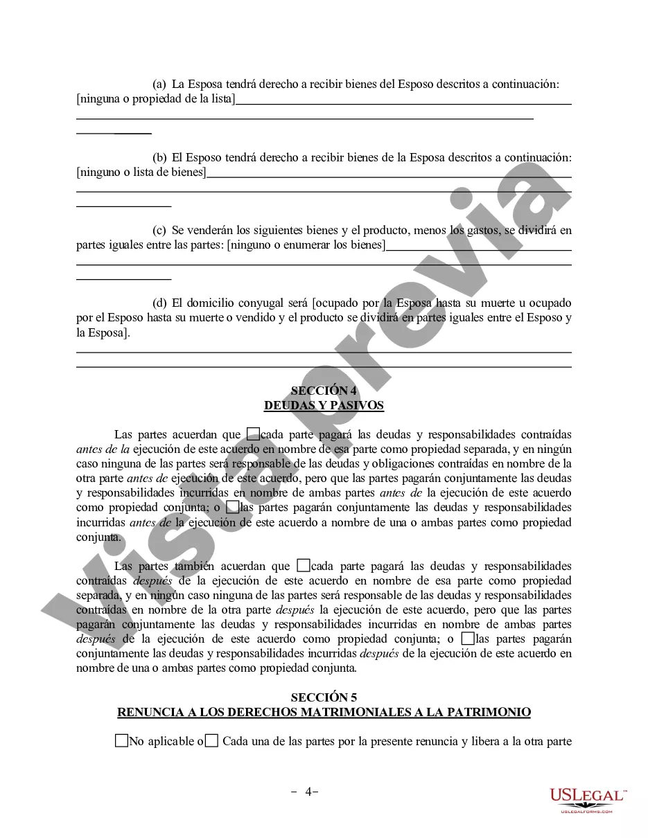 Preview Acuerdo de propiedad posnupcial - Montana