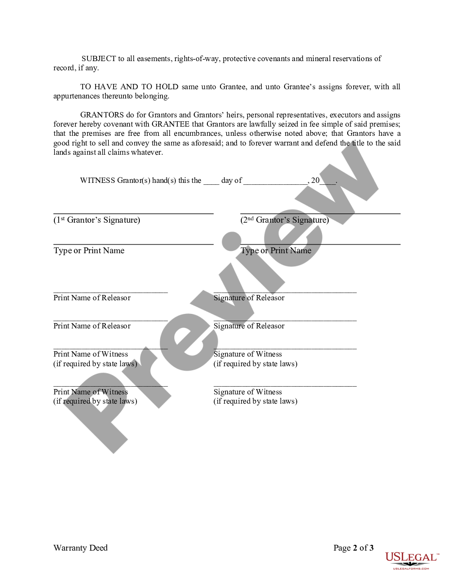 page 4 Warranty Deed from Husband and Wife to an Individual preview