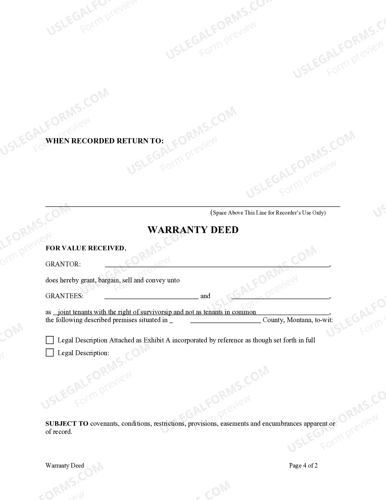 Preview Warranty Deed - One Individual to Two Individuals