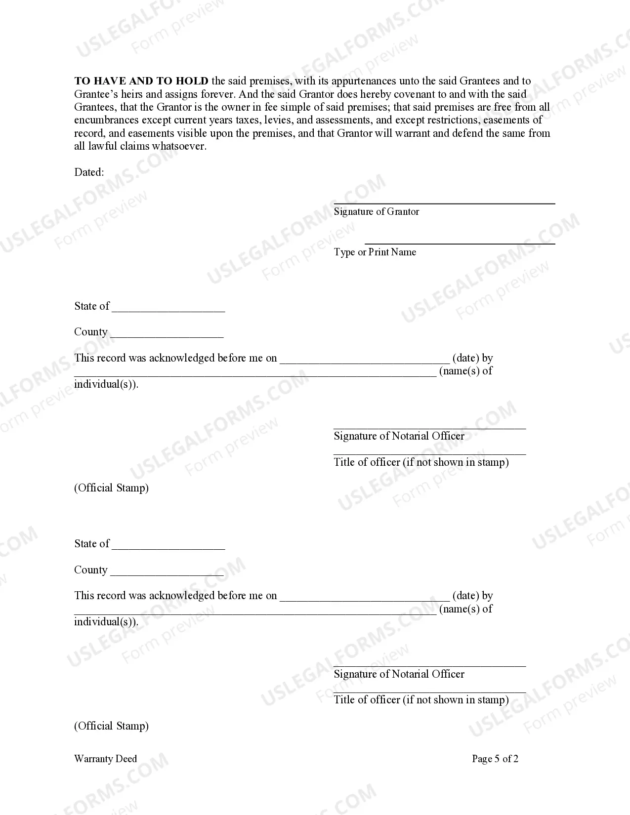 Preview Warranty Deed - One Individual to Two Individuals