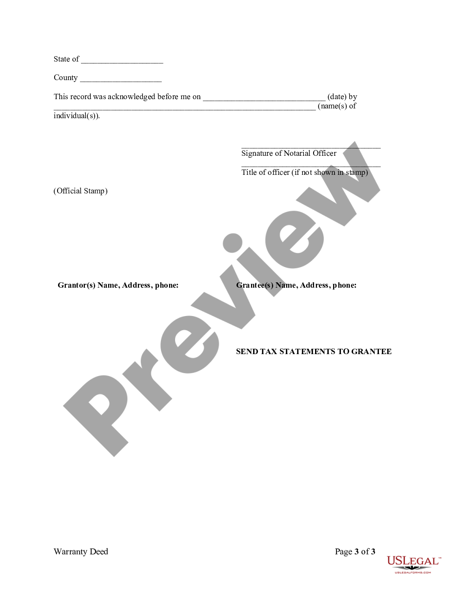 page 2 Warranty Deed from Individual to Individual preview