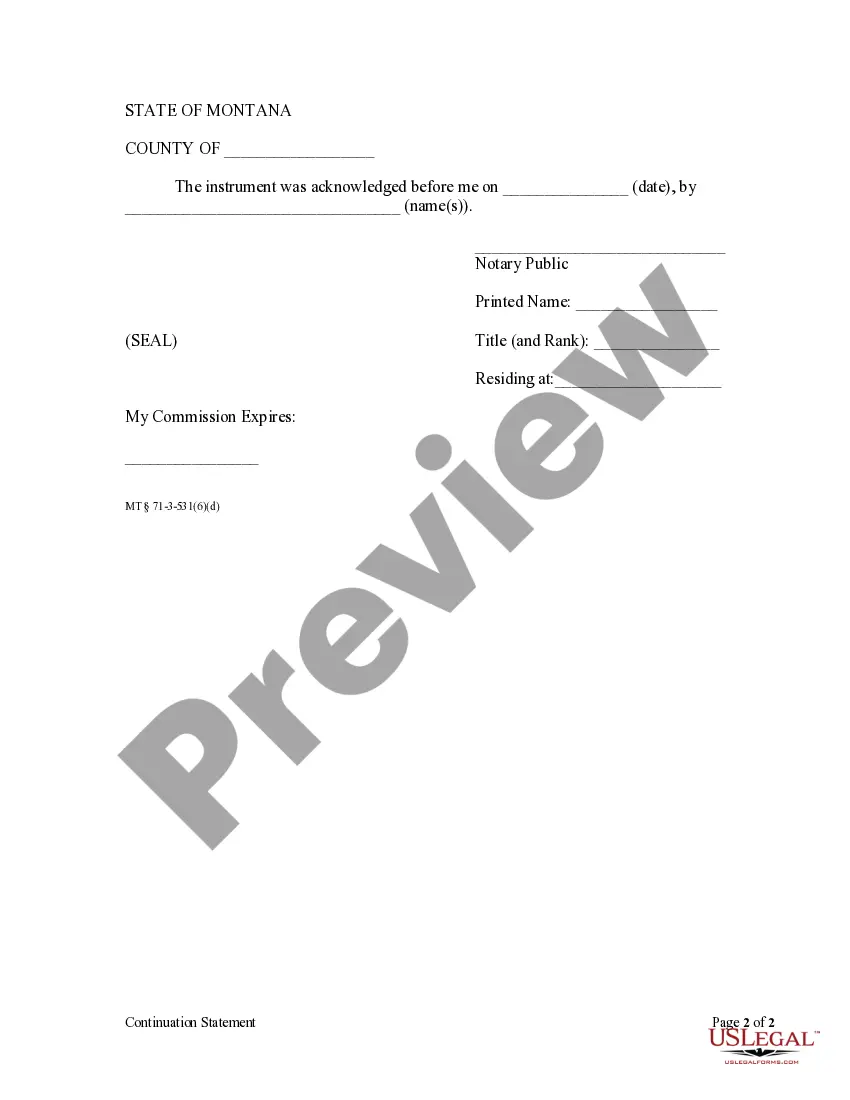 Preview Continuation Statement - Individual