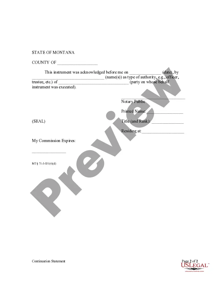 Preview Continuation Statement - Corporation