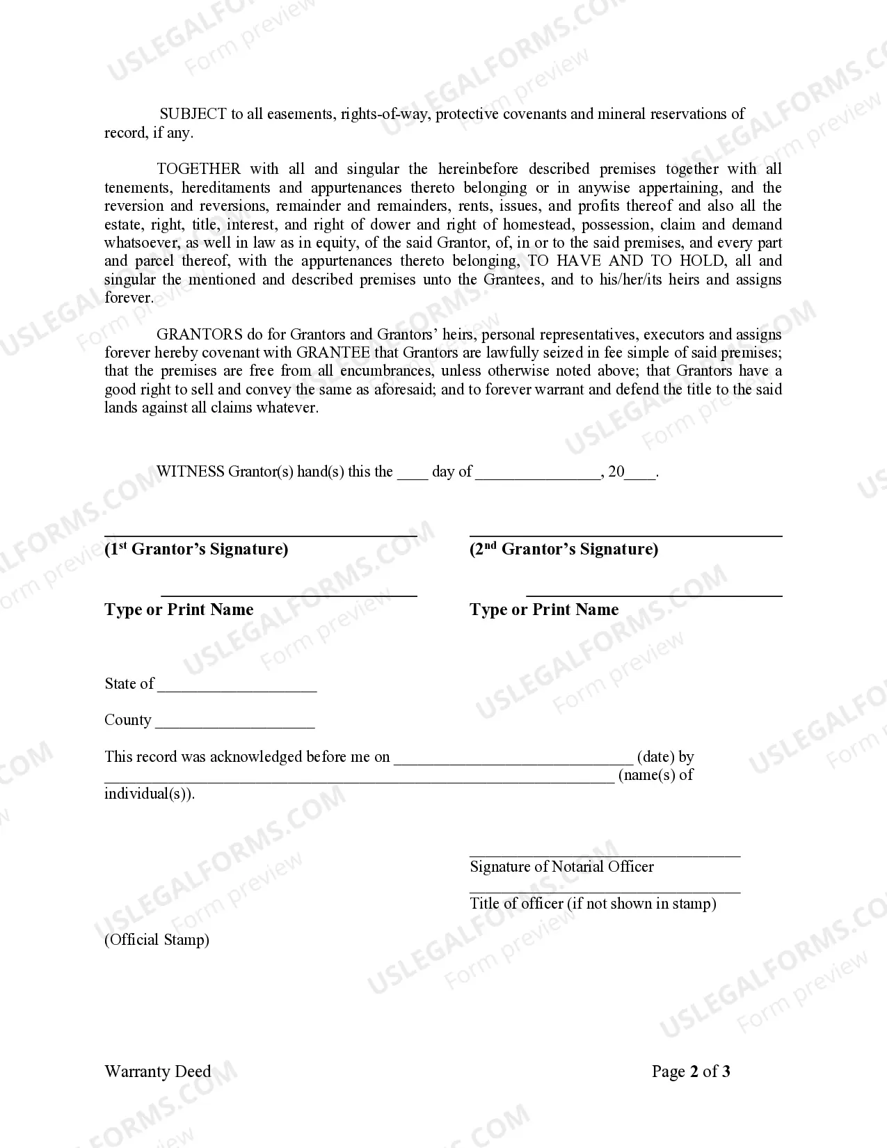 Preview Warranty Deed from two Individuals to LLC