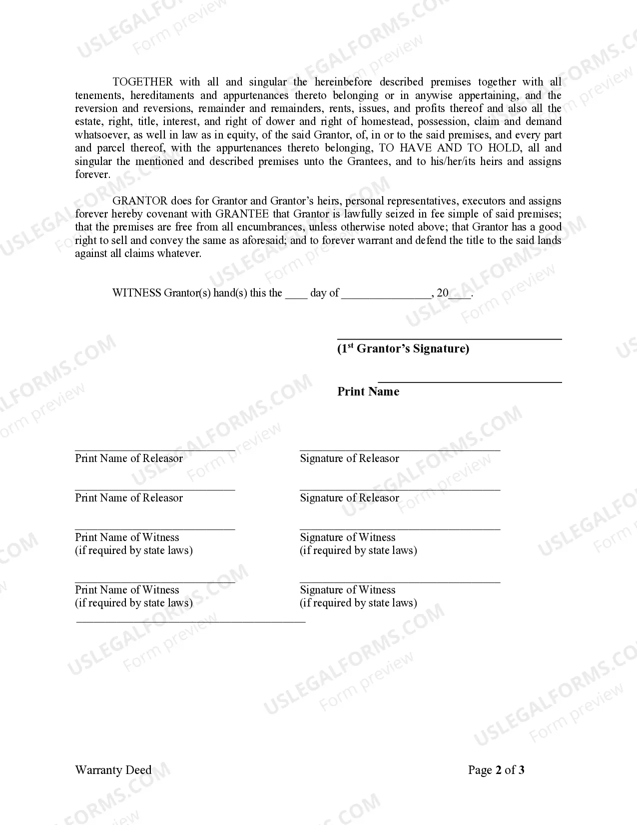 Preview Warranty Deed from Individual to Corporation