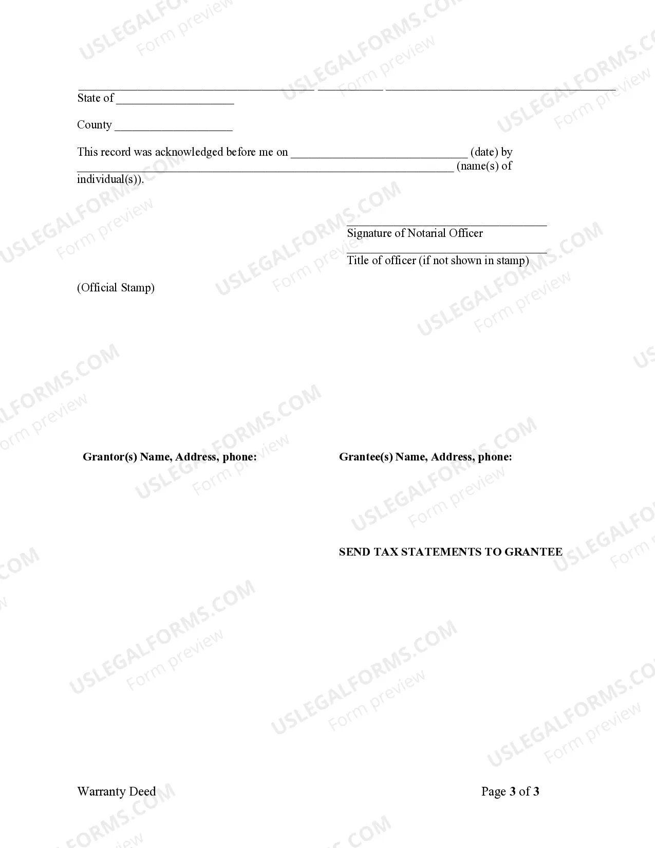 Preview Warranty Deed from Individual to Corporation