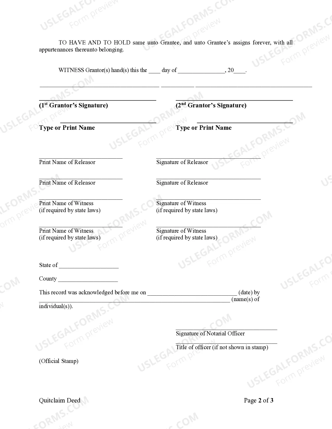 Preview Quitclaim Deed from Husband and Wife to Corporation