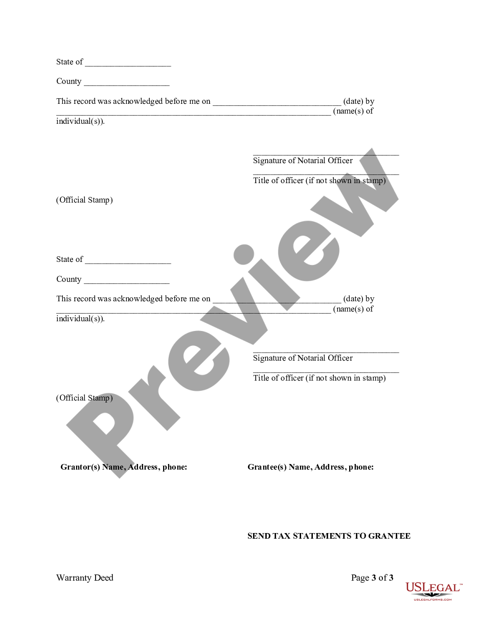 page 2 Warranty Deed from Husband and Wife to Corporation preview