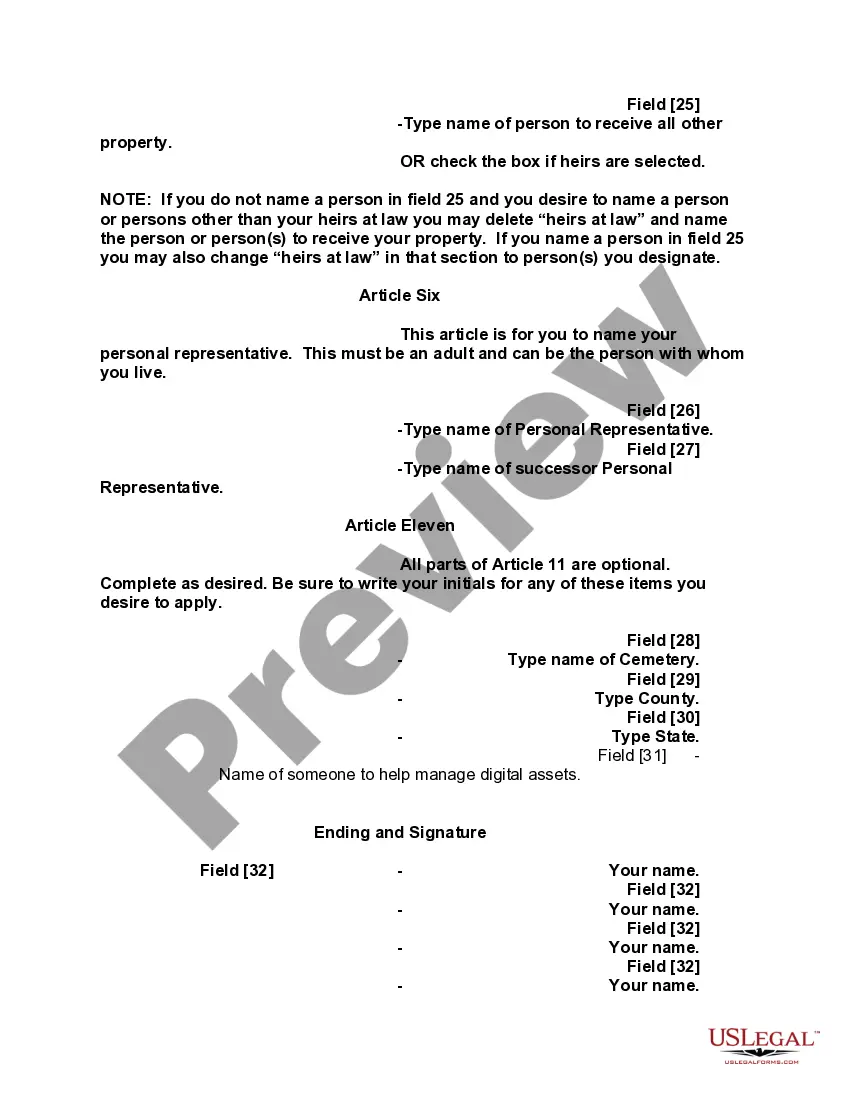 Preview Mutual Wills containing Last Will and Testaments for Man and Woman living together not Married with No Children