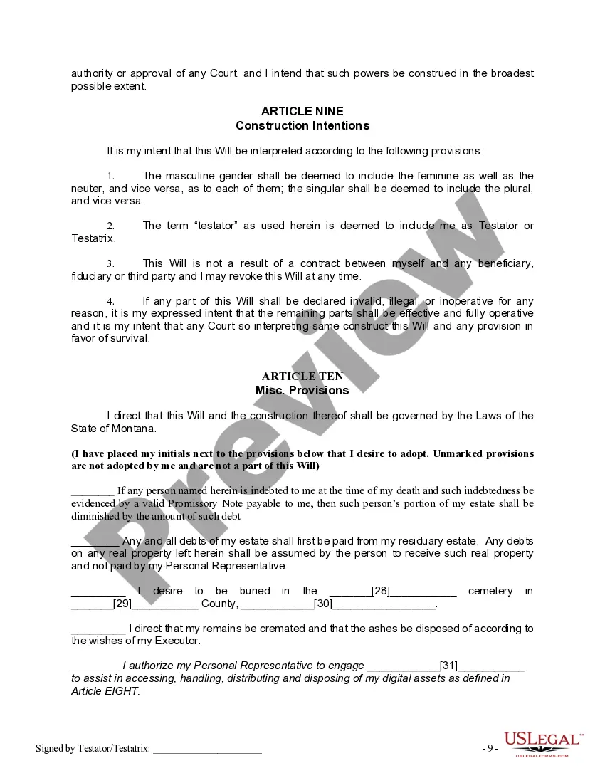 Preview Mutual Wills containing Last Will and Testaments for Man and Woman living together not Married with No Children