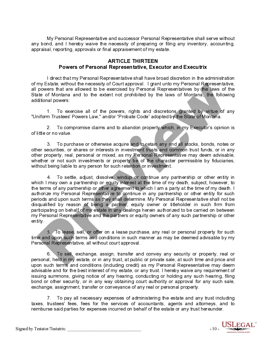 Preview Mutual Wills or Last Will and Testaments for Man and Woman living together, not Married with Minor Children