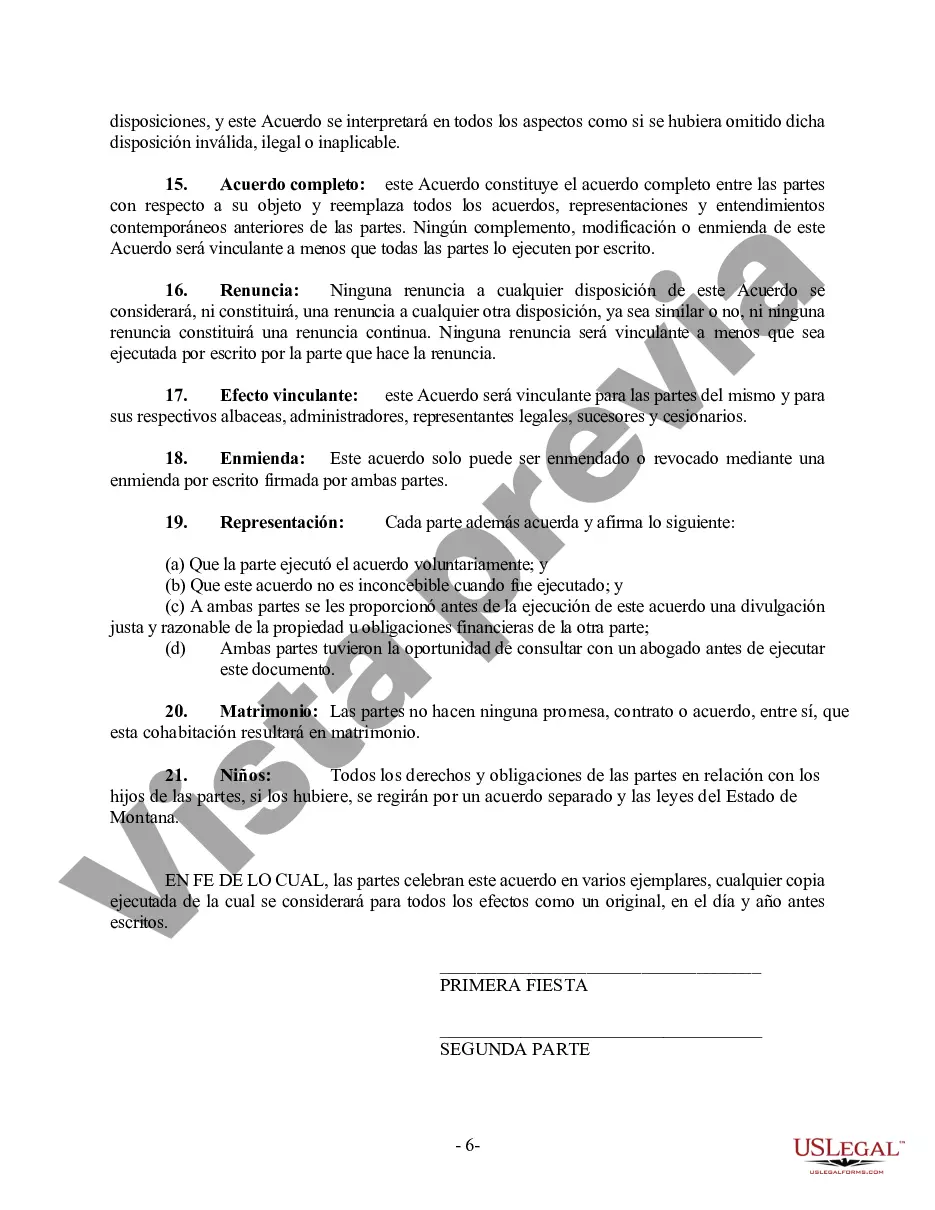 Preview Acuerdo de convivencia no marital de convivencia