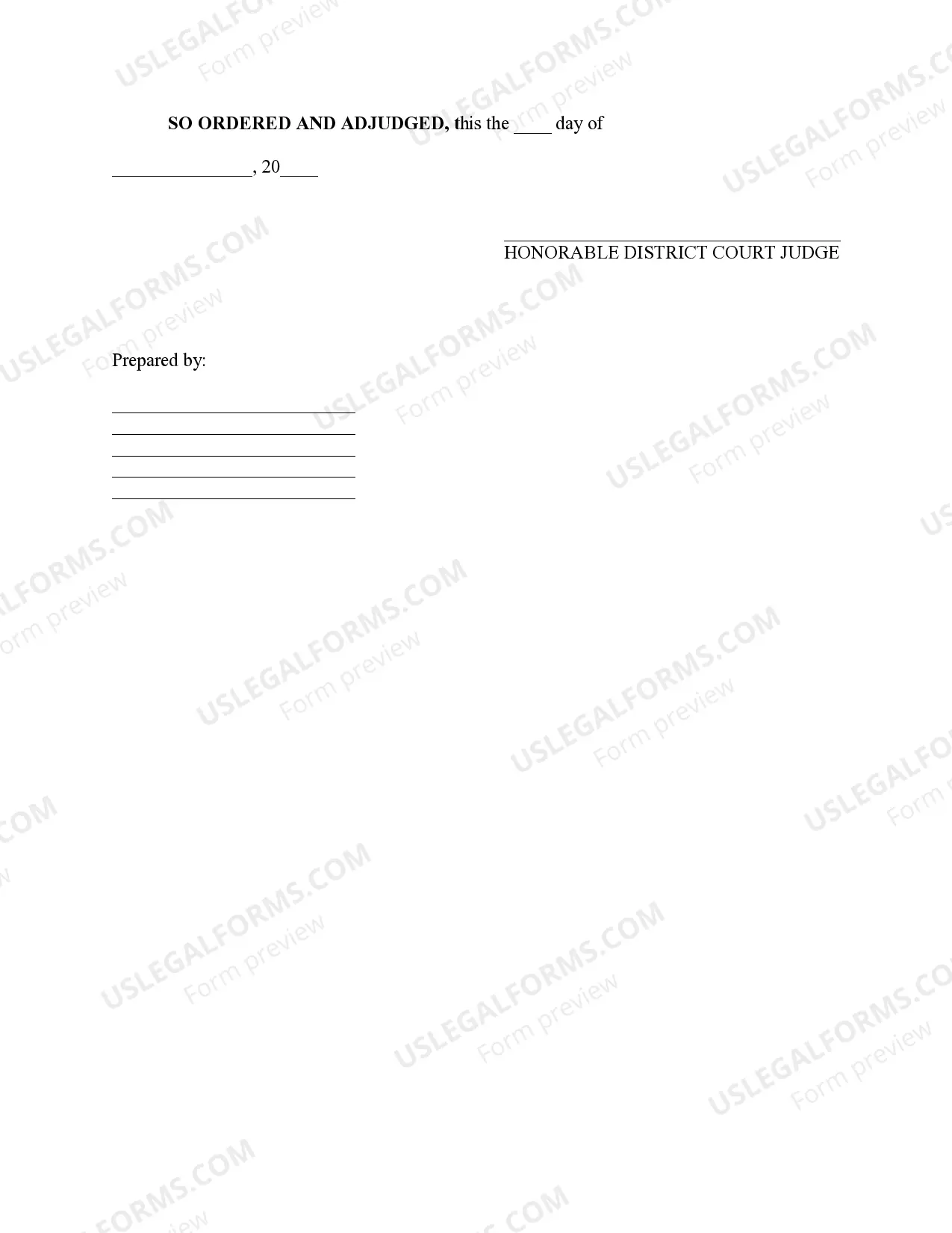 Preview Montanta Judicial District Court - Order Granting a Waiver of Filing Fees