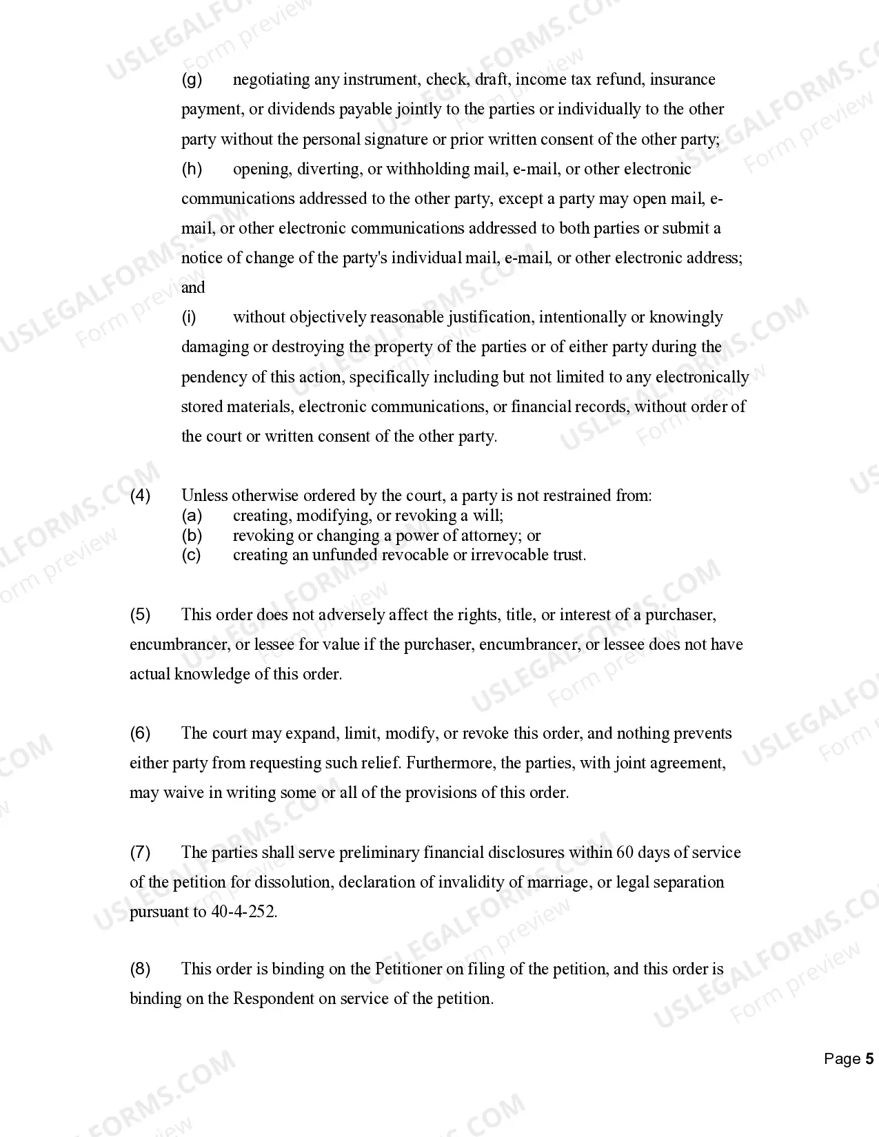 Preview Summons with Automatic Economic Restraining Order (AERO) for Petition for Dissolution of Marriage