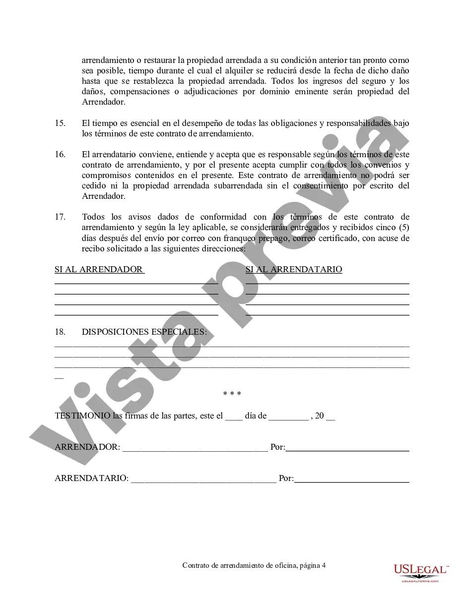 Preview Contrato de arrendamiento de oficina