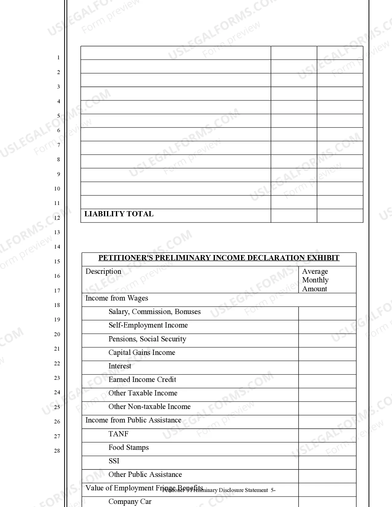 Preview Preliminary Declaration of Disclosure