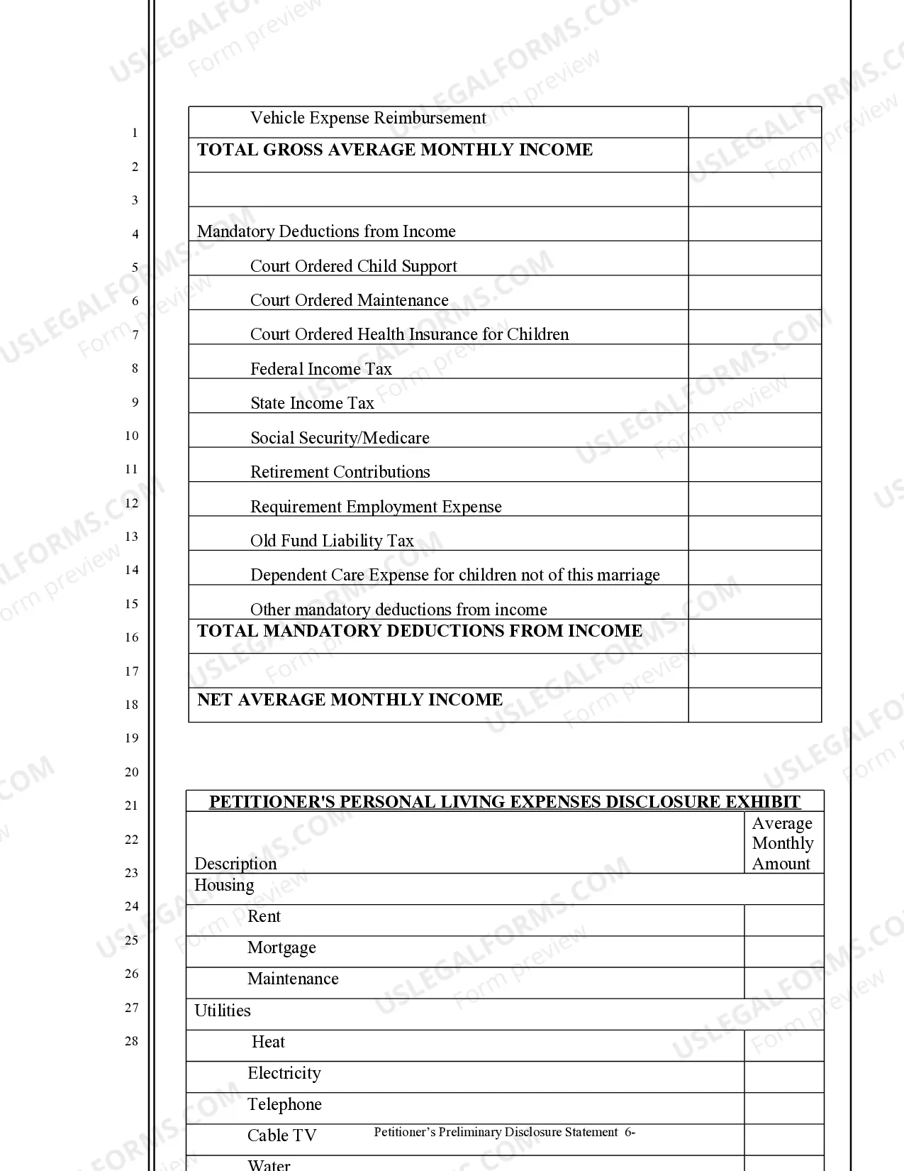 Preview Preliminary Declaration of Disclosure