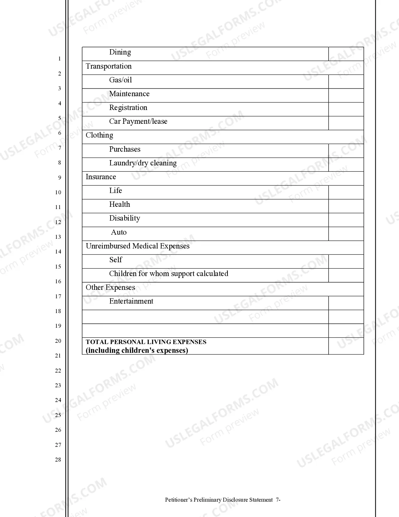 Preview Preliminary Declaration of Disclosure
