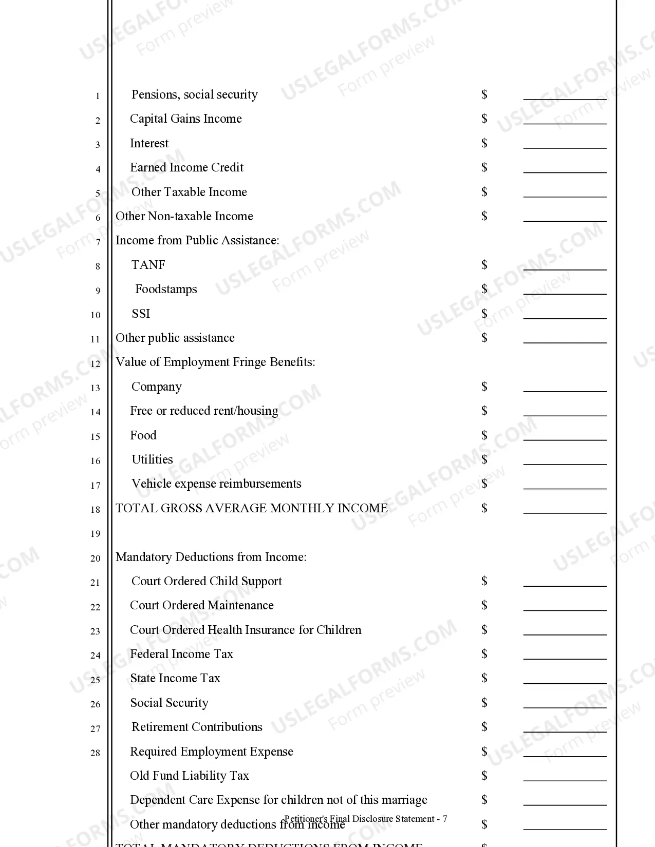 Preview Final Declaration of Disclosure