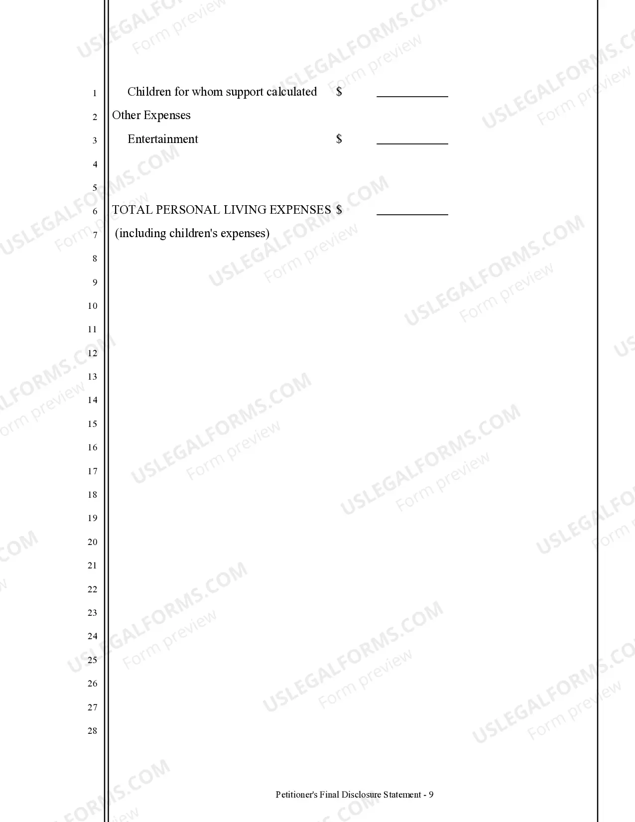 Preview Final Declaration of Disclosure