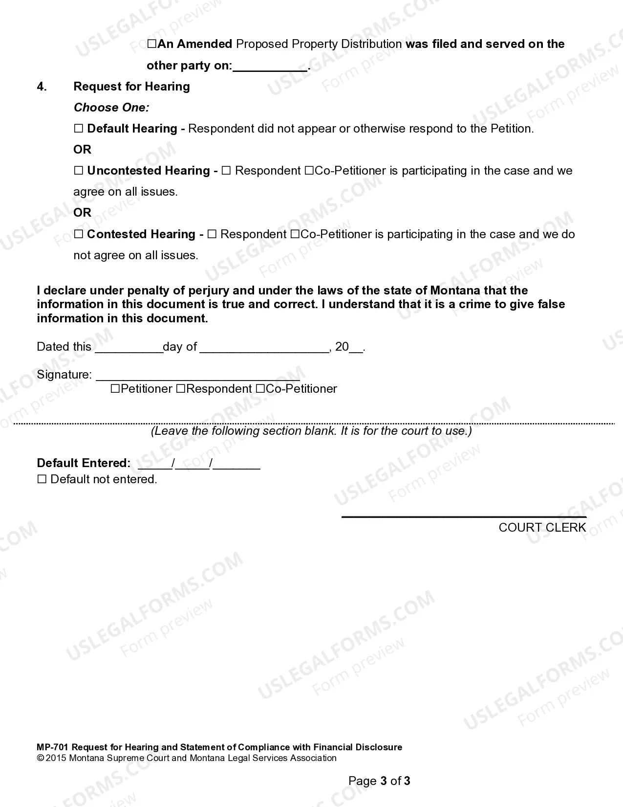 Preview Request for Hearing
