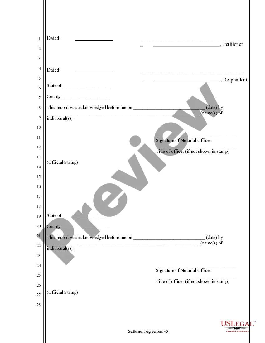 Preview Marital Domestic Separation and Property Settlement Agreement Adult Children