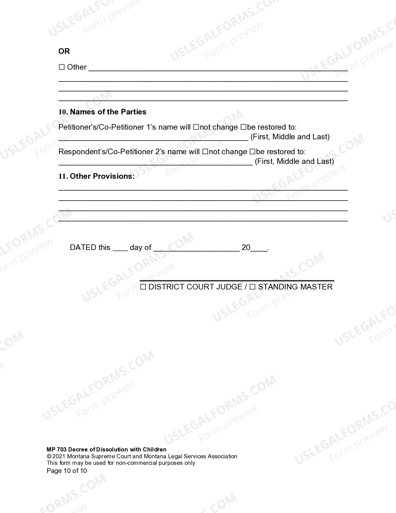 Preview Joint Petition for Dissolution