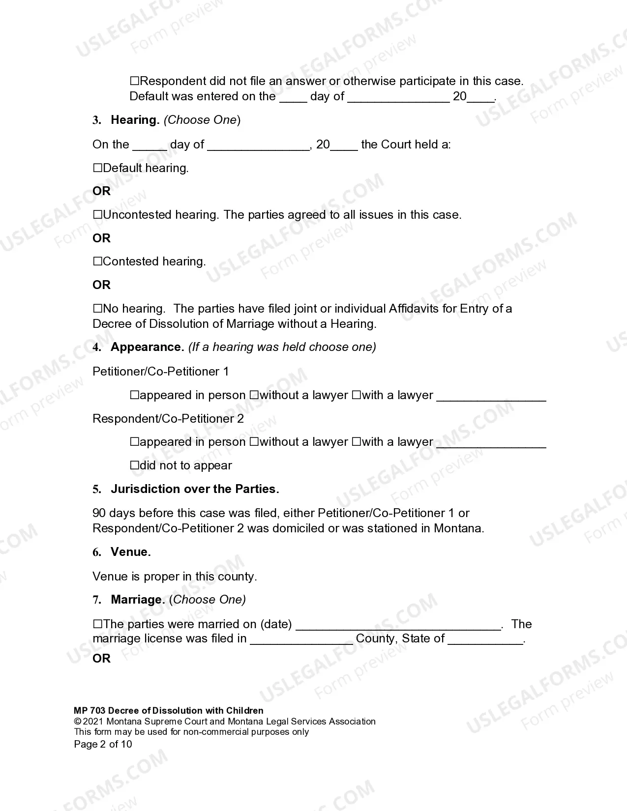Preview Joint Petition for Dissolution