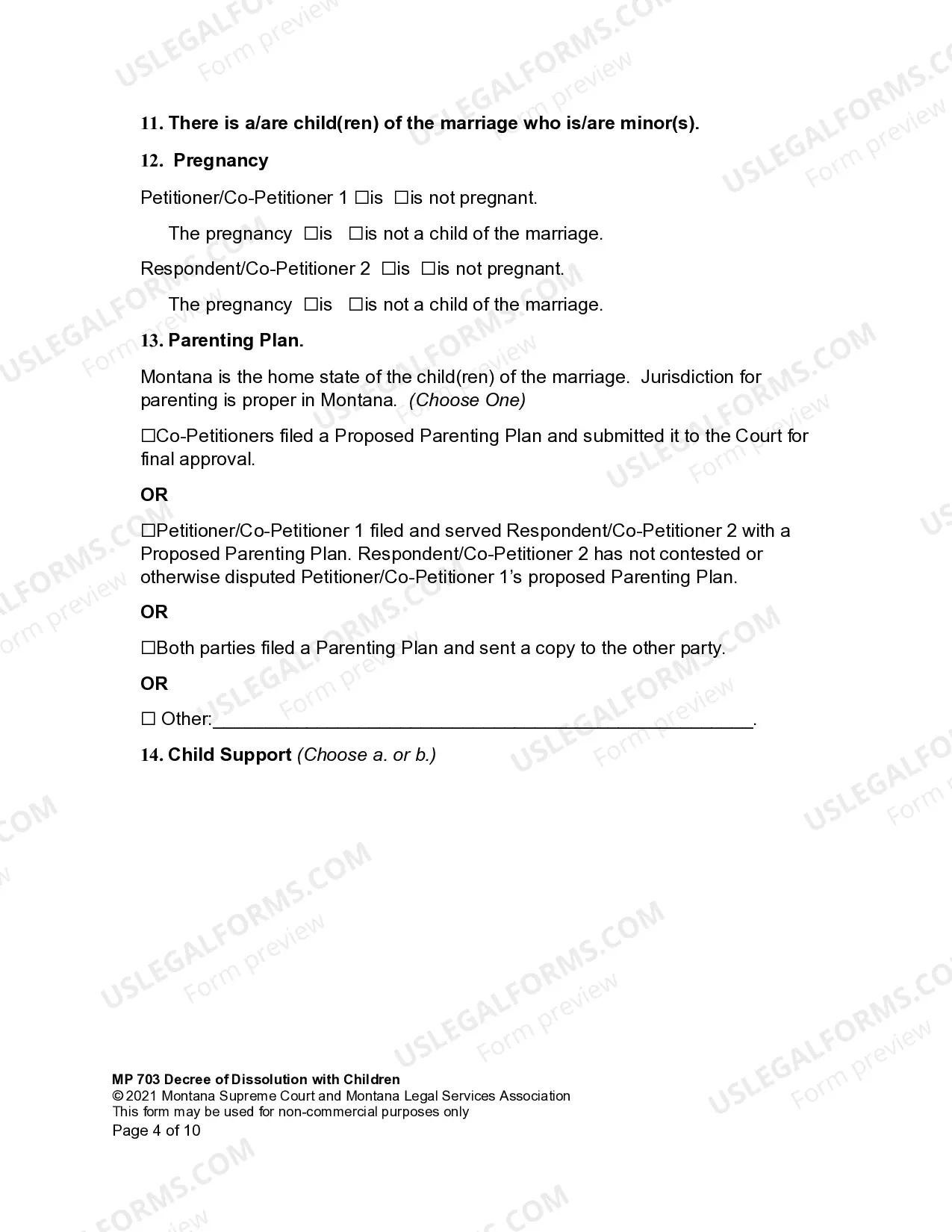 Preview Joint Petition for Dissolution