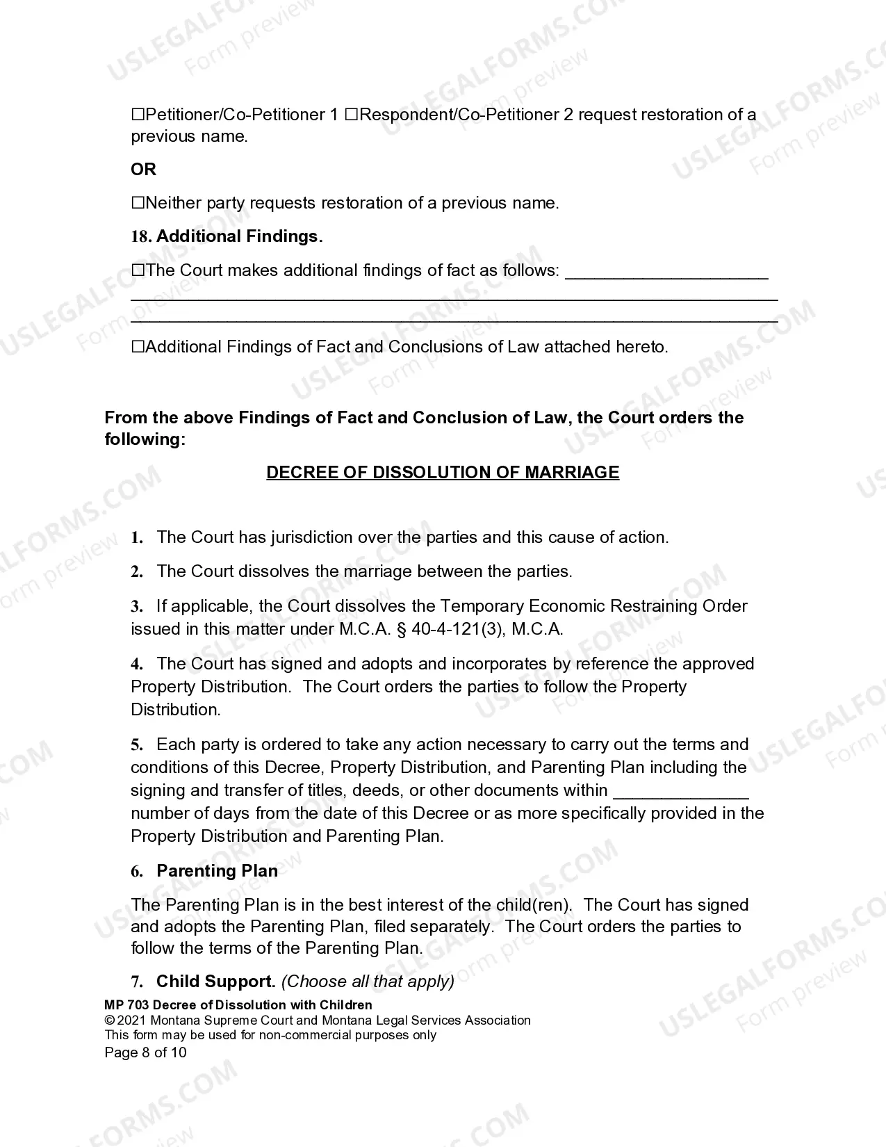 Preview Joint Petition for Dissolution