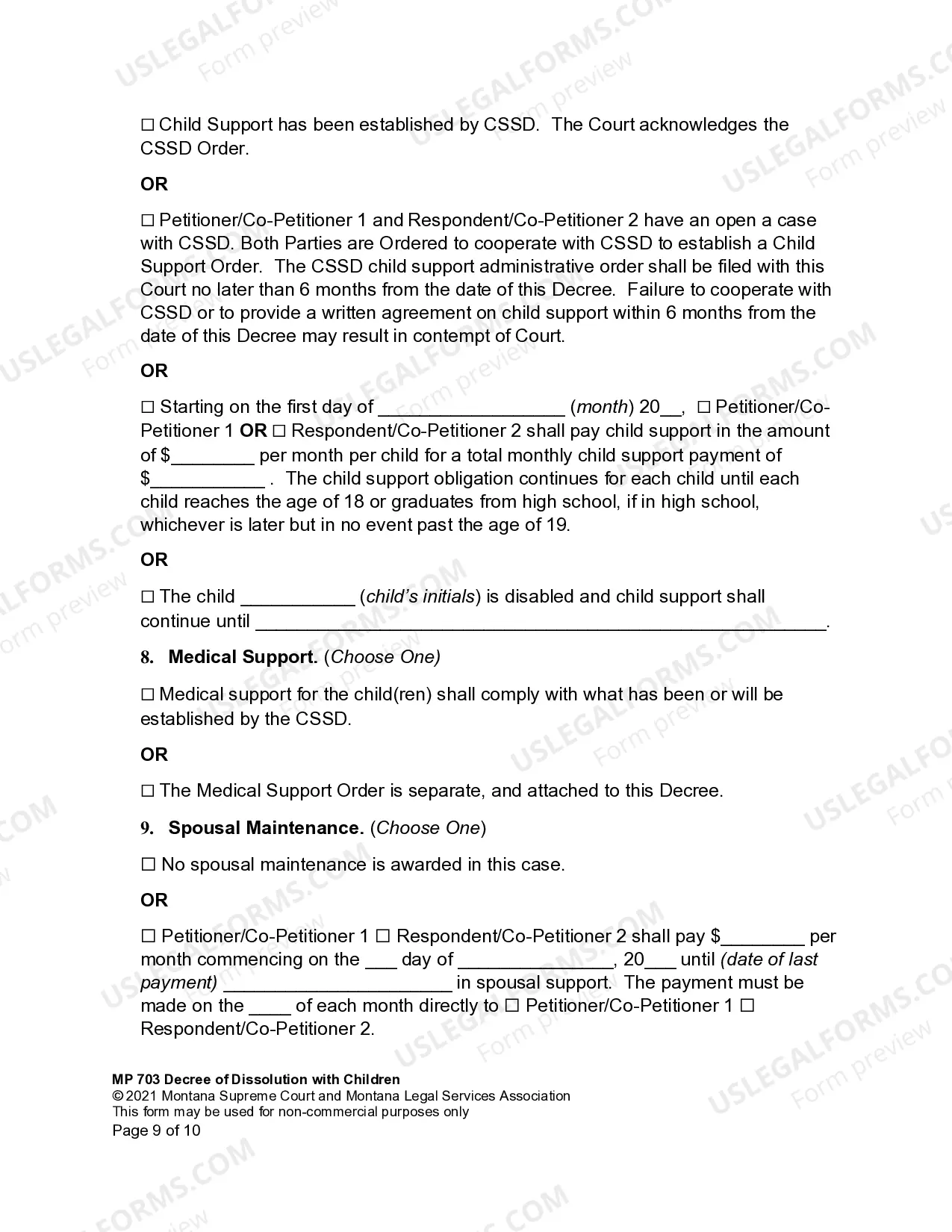 Preview Joint Petition for Dissolution