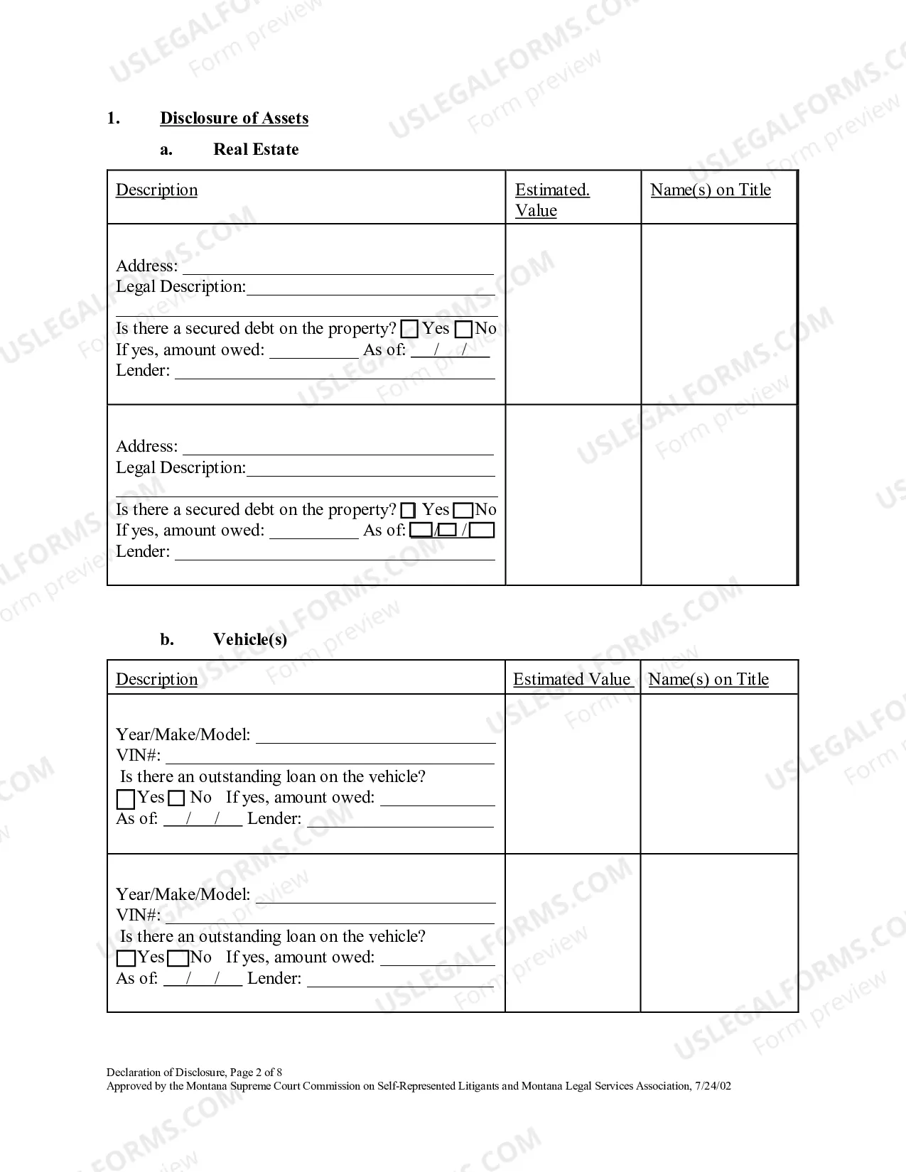 Preview Final Declaration of Disclosure of Assets, Debts, Income and Expenses