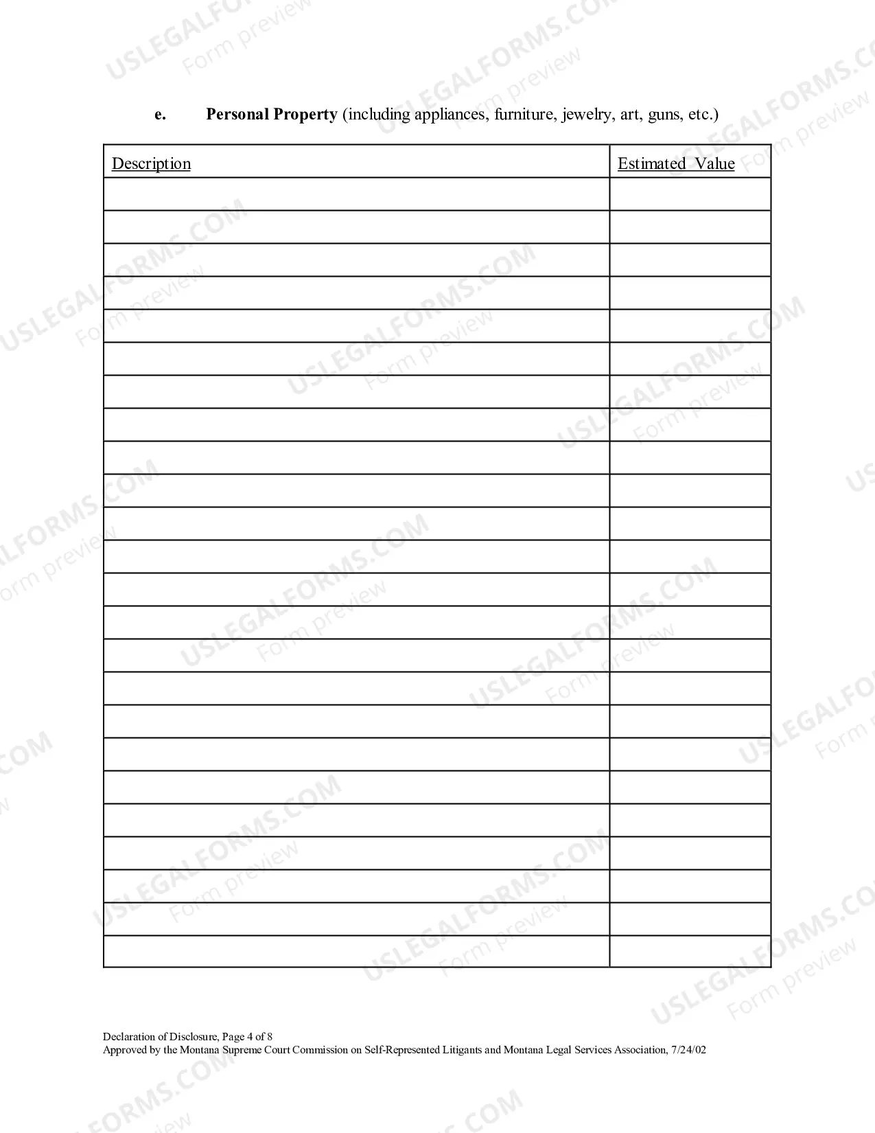 Preview Final Declaration of Disclosure of Assets, Debts, Income and Expenses