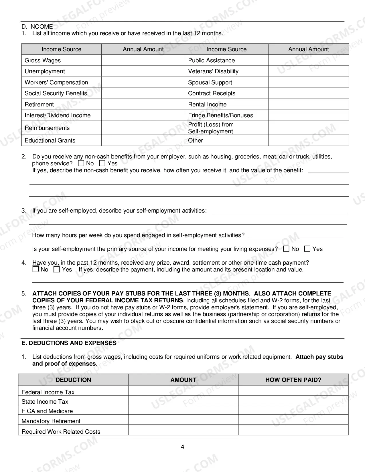 Preview Child Support Guidelines Financial Affidavit