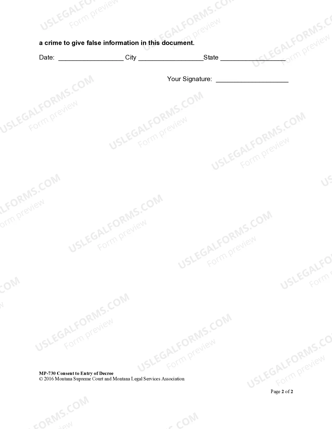Preview Consent to Entry of Judgment