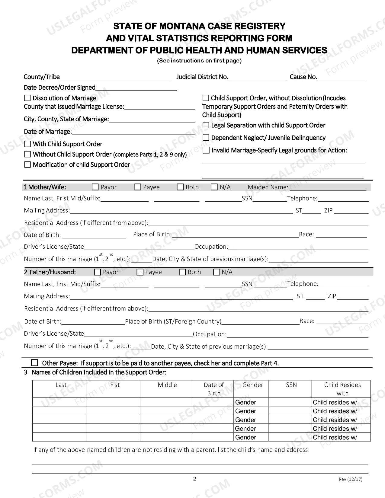 Preview Vital Statistics Form