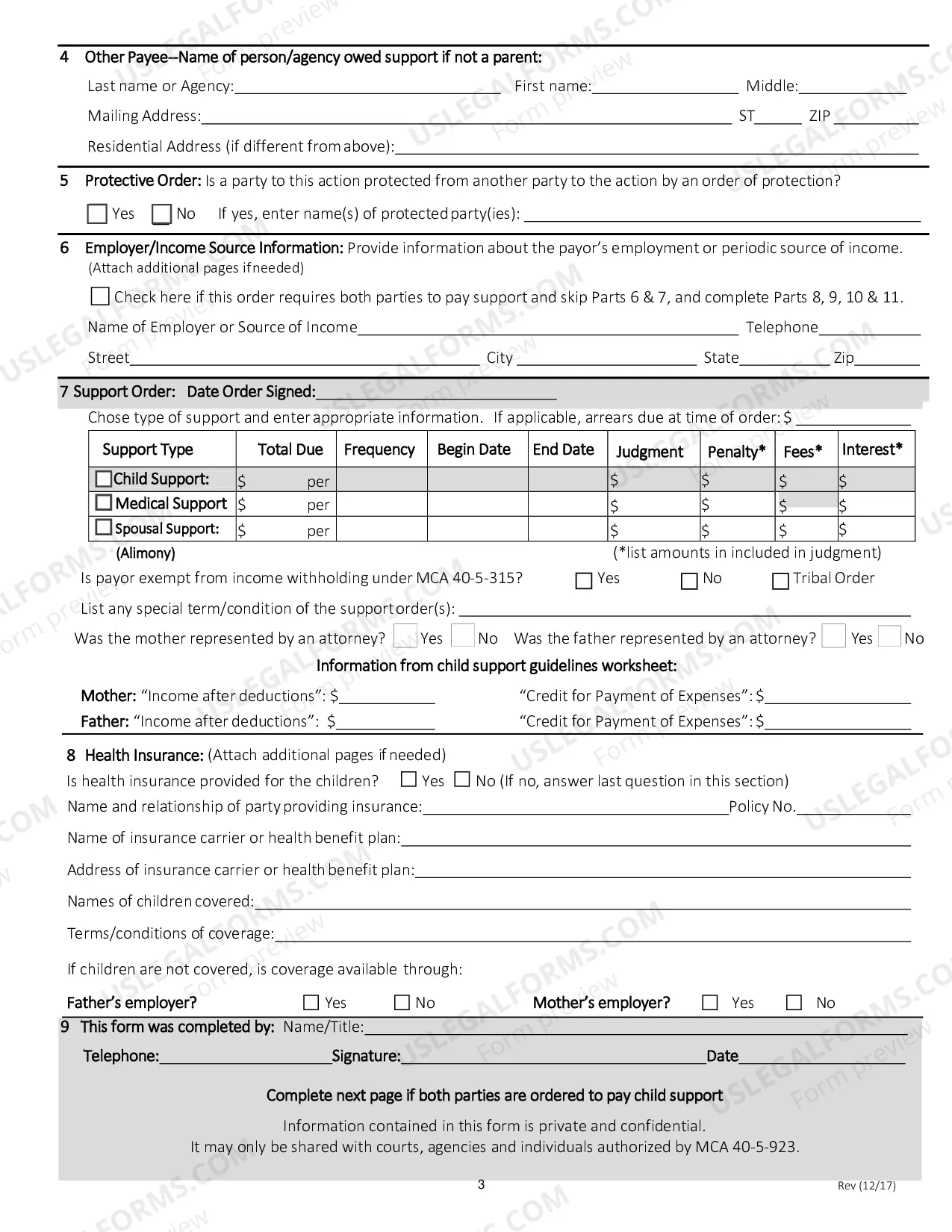 Preview Vital Statistics Form