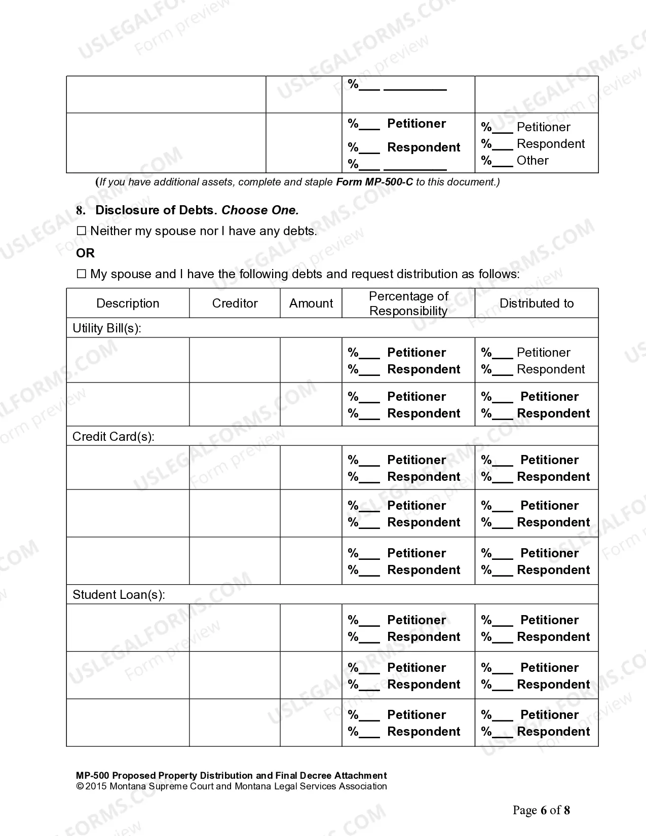 Preview Final Declaration of Disclosure of Assets, Debts, Income and Expenses